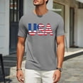 thumbnail image 4 of Men's Patriotic Graphic Crewneck Sweatshirt, Soft Fleece Lining with Independence Day Theme for Casual Lounging ,Gray L, 4 of 5