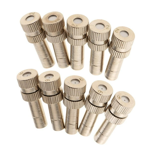 10Pcs 0.2mm-0.8mm 6 Tamaños Rociador De Nebulización De Niebla De Nebulización De Agua De Baja Cabeza De Rociador Con 6mm / 1/4 Pulgadas Quaic CUTICAT Rociadores de riego