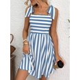 thumbnail image 6 of Women Casual Striped Tie Front Camisole Dress Sun Dress Summer Vacation Flowy Mini Dress Streetwear, 6 of 10
