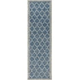 thumbnail image 3 of JONATHAN Y SANTA MONICA 2 x 10 Runner Rug, Trebol Moroccan Trellis Textured Weave - Navy/Gray, SMB109D-210, 3 of 6