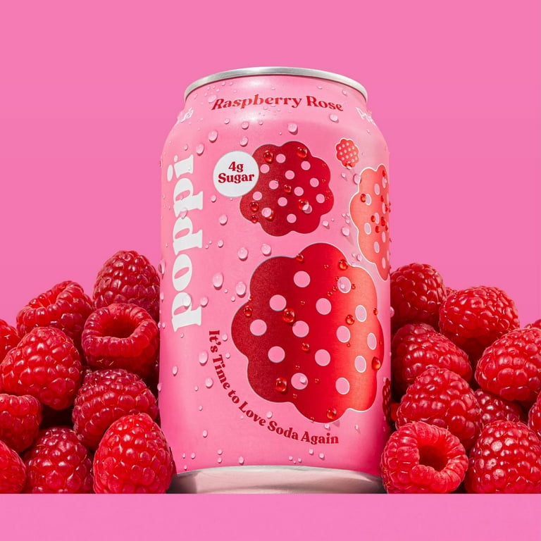 2X - Poppi Raspberry Rose Prebiotic Soda - 12 fl oz Can - Walmart.com