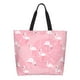 thumbnail image 1 of Disketp Pink Flamingos and Flowers Bolsa Tote Estampada para Mujer, Bolso de Hombro y de Mano para Compras y Viajes, 1 of 8