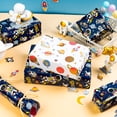 thumbnail image 5 of Burymento Space Wrapping Paper Roll, Birthday Wrapping Paper for Boys, Navy Blue Astronaut Gift Wrap for Kids Birthday Outer Space Party Decor RocketShip Wrap Galaxy Planets Stars (17 Inch X 33 Feet), 5 of 7