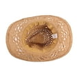 thumbnail image 4 of Unisex Summer Outdoor Hollow Western Cowboy Hats Hand Woven Straw Hat Breathable Beach Jazz Cap Hats, 4 of 7