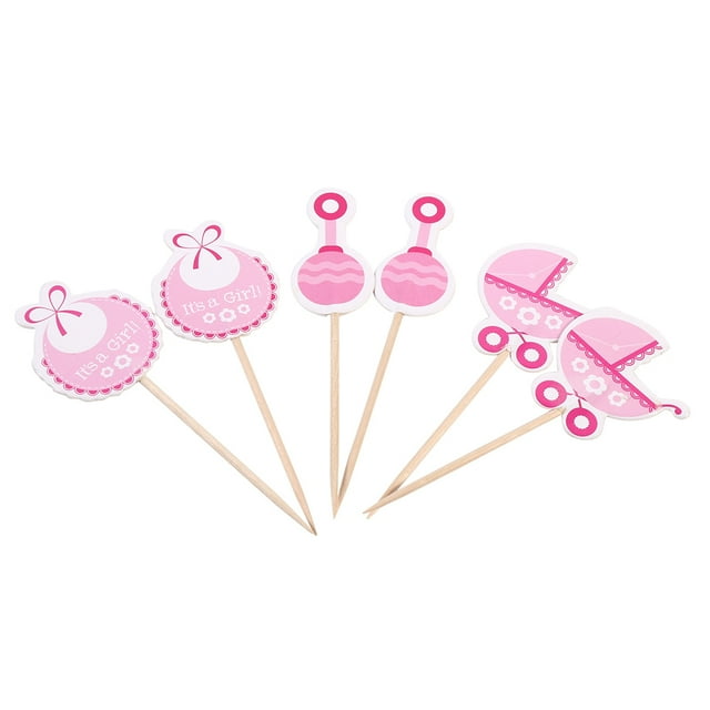 Cupcake Decor,18Pcs Girl Type Kids Cupcake Topper Baby Shower Cupcake Toppers Unbeatable Value