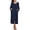 Navy Blue, variant on EA'S SECRET 100% Cotton Robe for Women Zipper Front Womens Robes Knee Length Kimono Bathrobe Summer Loungewear Lightweight Housecoat(Dusty Rose,L)