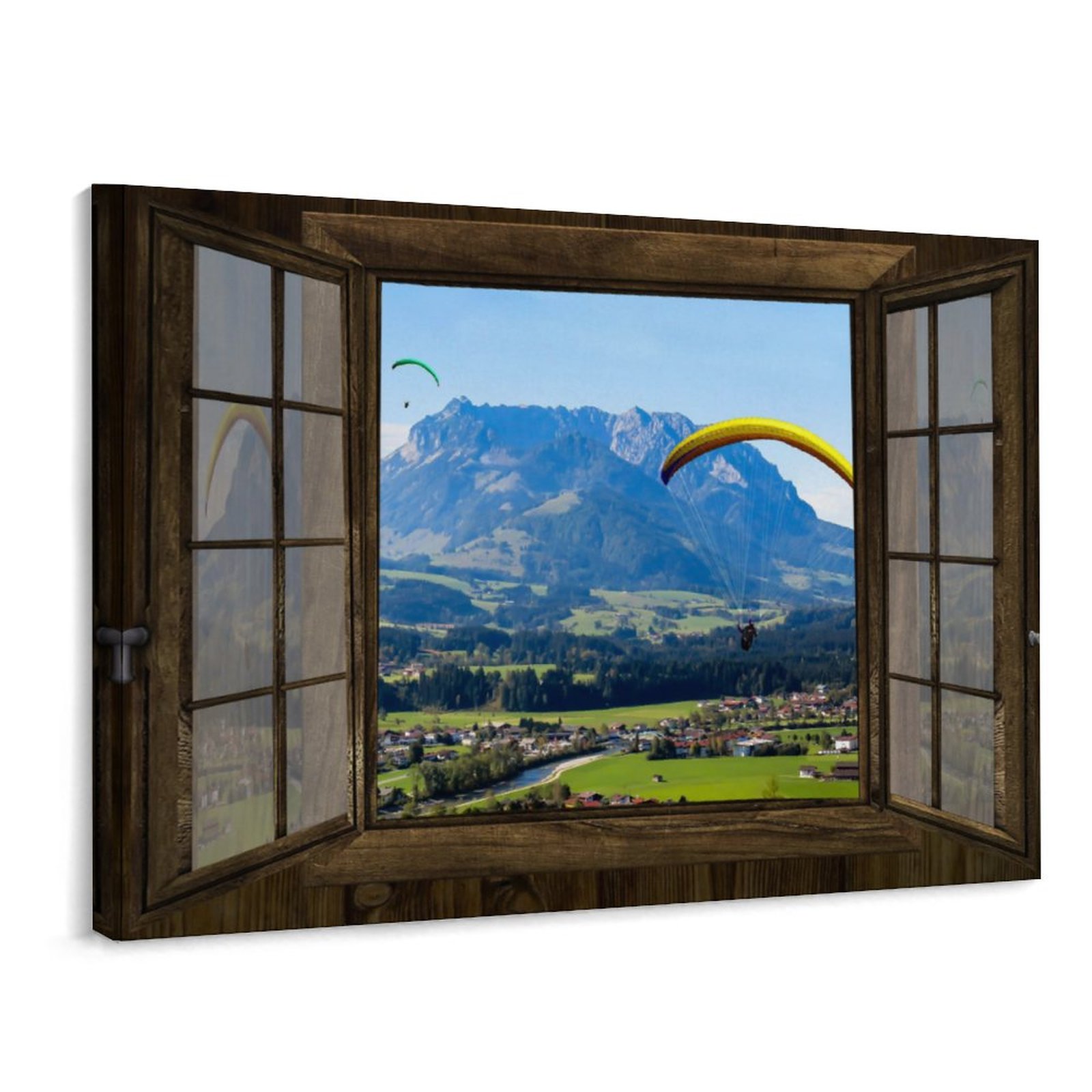 Window View Canvas Wall Art Natural Mountain Scenery Print Gallery