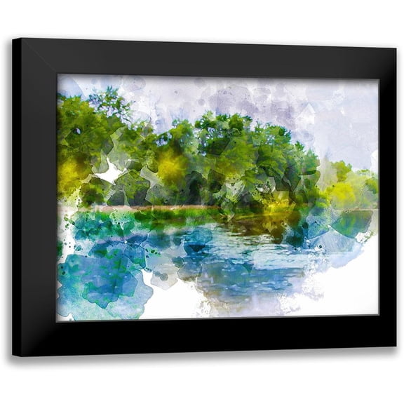 Young, Chamira 14x12 Black Modern Framed Museum Art Print Titled - River Run IV