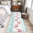 thumbnail image 4 of Runner Rug 2'x6', Green Plaid Farmhouse Washable Non-Slip Hallway Runner Rugs, Watercolor Cute Country Pigs Checkered Bedside Rugs Floor Mats Carpet Runners for Kitchen Bathroom Laundry Room, 4 of 8