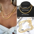 thumbnail image 6 of Silvora Layered Chain Necklaces for Women 14K Gold Plated Elegant Herringbone Choker Necklace Stainless Steel Flat Snake Chain Jewelry Gifts for Sister Granddaughter Birthday Mother's Day, 6 of 7