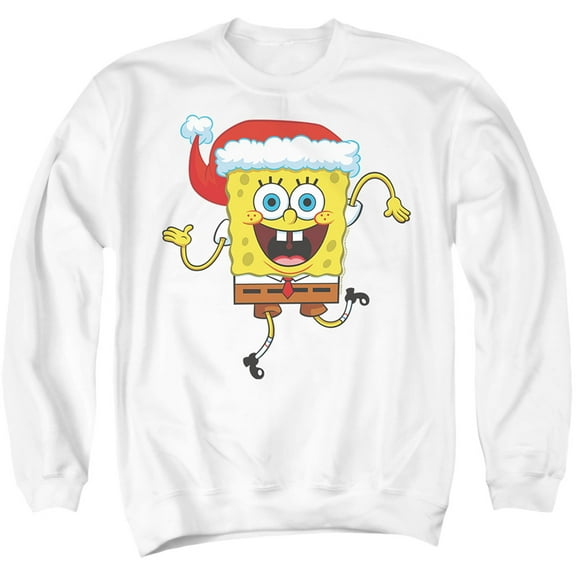 Spongebob Squarepants Christmas Santa Hat Unisex Adult Crewneck Sweatshirt