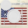 thumbnail image 3 of Ambesonne American Flag Place Mats Set of 4, Skull Flowers, Standard Size, Red White, 3 of 6