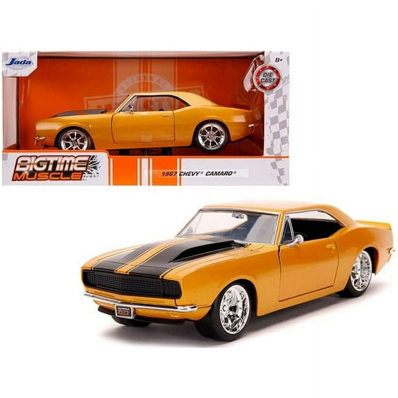 Jada 31866 1967 Chevrolet Camaro Orange Metallic with Black Stripes Bigtime Muscle 1 by 24 Diecast Model Car