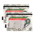 thumbnail image 2 of Dailycode 2 Pack Pencil Pouch for 3 Ring Binder Smooth Zipper Folders with Pockets Clear Window Pencil Case, Mirror with Floral and Bird, 2 of 6
