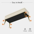 thumbnail image 4 of Tina's Home Velvet Storage Bench 45" Upholstered End of Bed Foot Stool Bedroom Entryway Tan, 4 of 10