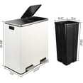 LAZY BUDDY Stainless Steel Garbage Can with Lid, Double Compartment
