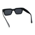 thumbnail image 4 of Womens Mod Narrow Rectangle Thick Plastic Horn Rim Sunglasses All Black, 4 of 4