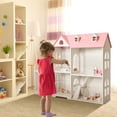 thumbnail image 2 of Infans Dollhouse Bookcase 2-Tier Wooden Multi-Purpose w/ Toy Space Gift for Kid’s Room, 2 of 7
