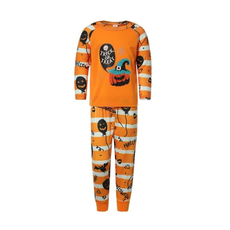 

Family Matching Pjs Set Pumpkin Print Pullover Trousers Halloween Sleepwear Loungewear 2PCS Night Wear