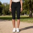 thumbnail image 6 of BUIGTTKLOP Capri Pants for Women High Waisted Dress Capris Side Split Straight Leg Stretchy Cropped Work Pants with Pockets, 6 of 6