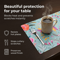 thumbnail image 4 of Decozen Cork Placemats Set of 6 for Dining Table, Table Placemats - Green Floral - Home Decor, 4 of 8