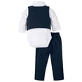thumbnail image 2 of Hansber Baby Boys Gentleman Formal Suits Long Sleeve Bowtie Romper Shirt Vest Pants Wedding Party Navy Blue 90, 2 of 7