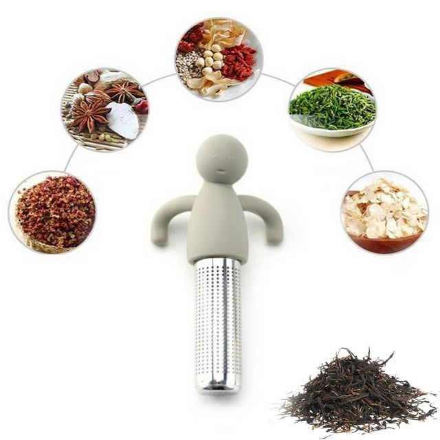 Yhmxh Gifts for Women & Men,Home Essentials Human Shaped Tea Filter Tea Making Machine Stainless Steel Tea Glass Tea Making Machine Tea Filter Tea Glass Silicone Infuser