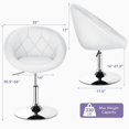 thumbnail image 3 of BeesClover Bar Stool with Back, PU Leather Adjustable Height Swivel Stool, Diamond Tufted Kitchen Island Stool with Pneumatic Lift, Ergonomic Home Bar Chair, Round Base for Office, Living Room, 3 of 5