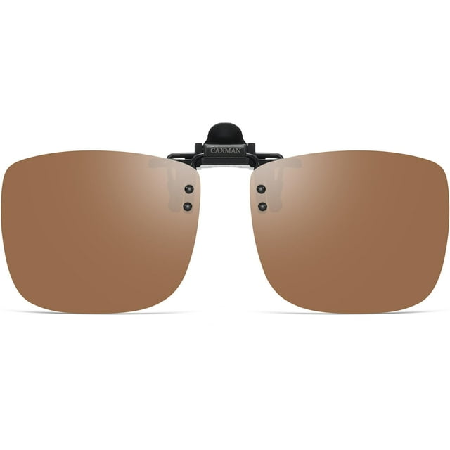 Gafas de sol polarizadas con clip CAXMAN para lentes graduados, color marrón