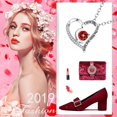thumbnail image 2 of Collar infinito de corazón rojo para mujer, joyería colgante de plata 925 con cristales, regalo para mamá, hija, amiga, 2 of 5