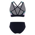 thumbnail image 2 of YONGHS Girls' Beach Sport 2-Piece Bikini Set Swimsuit Crop Top with Swim Briefs Bathing Suit Black Lily 12, 2 of 7