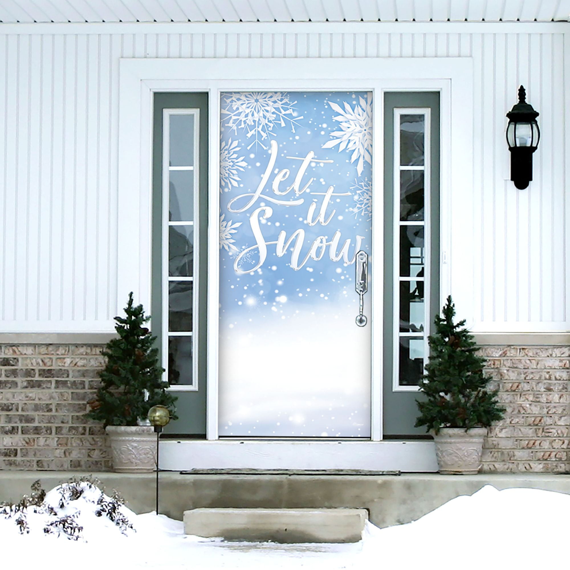 My Door Decor 285906xmas 014 36 X 80 In Let It Snow Christmas Front Door Mural Sign Banner Decor 44 Multi Color Walmart Com Walmart Com