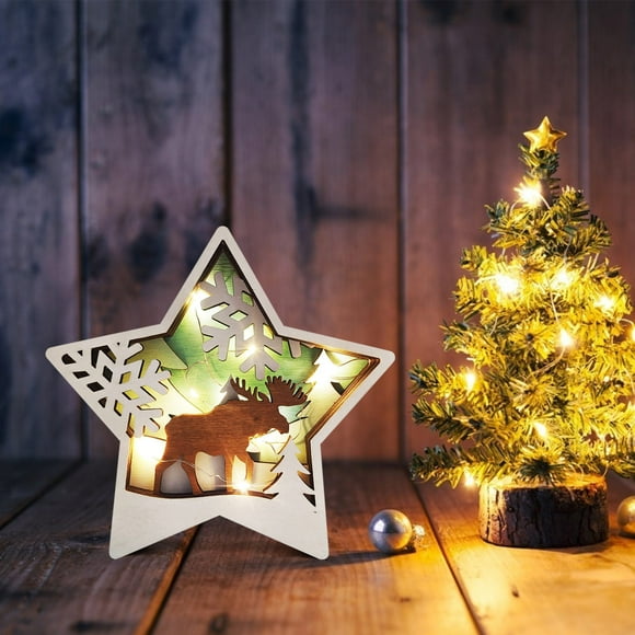 Oxodoi Clearance Christmas Star Table Decor,Star Table Ornament Decor Santa Sign Pattern Ornament