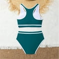thumbnail image 5 of Girls Swimsuits Bikini Set 2 Piece Bathing Suit Color Contrast Trim Swimwear Size 11-16, 5 of 5
