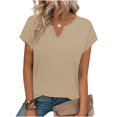 thumbnail image 4 of Womens Summer Tops V Neck Tunic T Shirt Cap Sleeve Business Casual Spring Outfits Loose Beach Vacation Clothes Basic Tees, 4 of 6