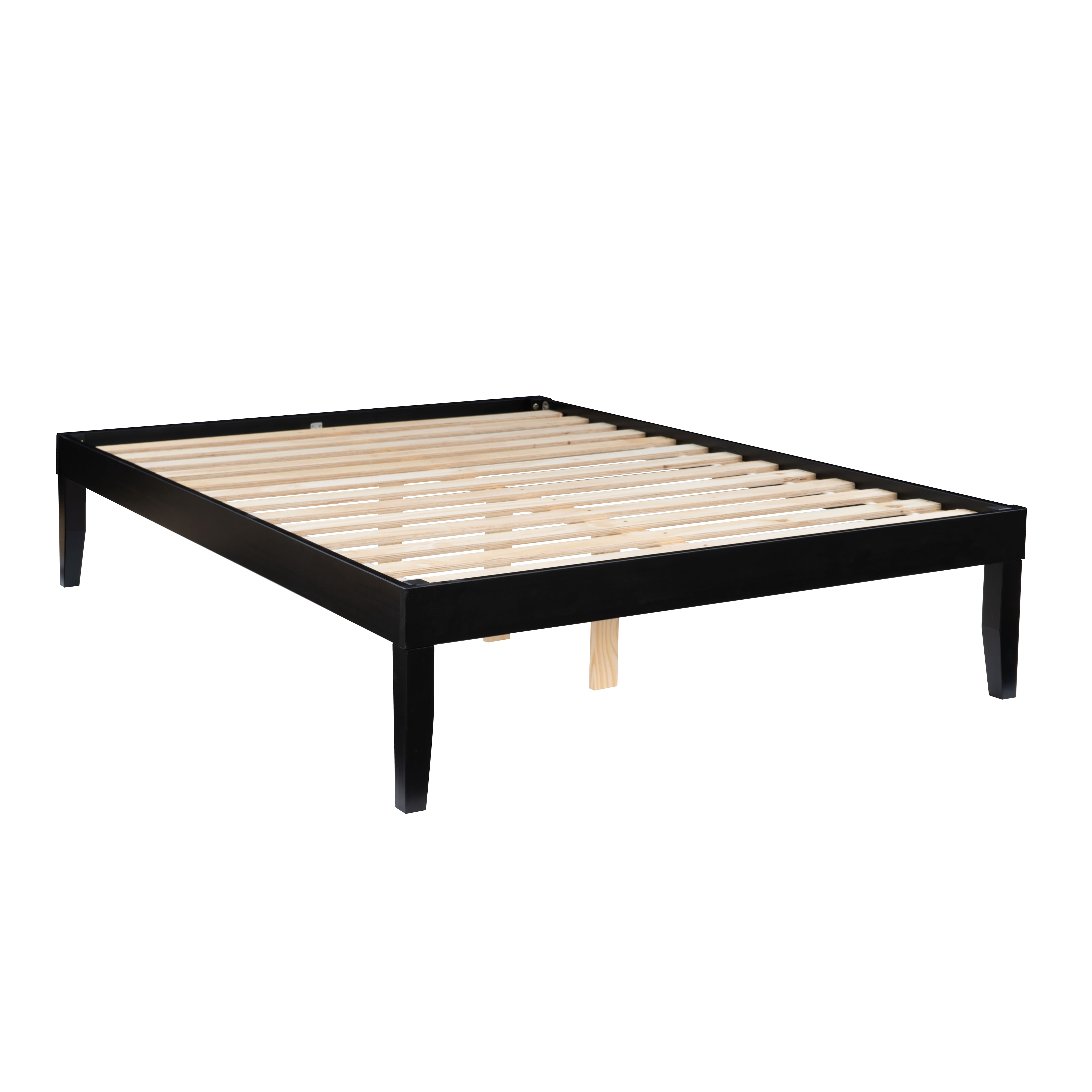 Powell Plumley 15.75" High Low Profile Platform Bed Frame, Full, Black