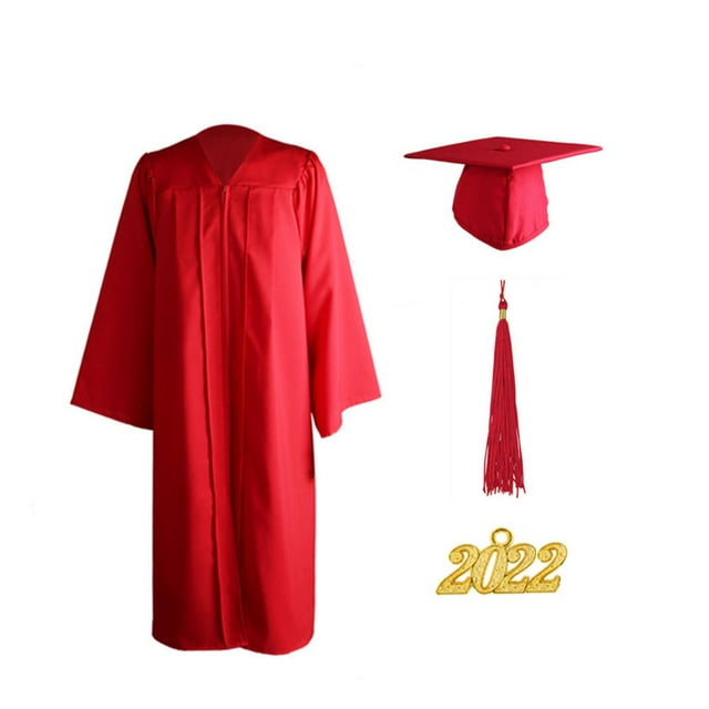POINTERTECK Unisex Matte Graduation Cap and Gown 2022 Graduation Gown Cap Tassel Set Graduation Robe for High School and Bachelor Choir Robes for Church accepted
