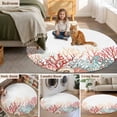 thumbnail image 5 of Red Coral Coastal Round Area Rug 8Ft Washable Large Circle Rugs for Living Room Dorm, Summer Beach Shells Starfish Ocean Non-Slip Carpet Floor Mats Indoor Outdoor Carpet Runner Aesthetic Home Decor, 5 of 8