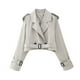 thumbnail image 1 of Puntoco Fashion Chaqueta casual de manga larga con cuello vuelto y cinturón para mujer Puntoco Puntoco-1, 1 of 9