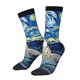 thumbnail image 1 of Balery Vintage Starry Sky Shark Calcetas Largas con Estampado para Hombre y Mujer – Suaves y Transpirables, Talla Única (US 5-11), 1 of 6