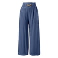 thumbnail image 6 of Palazzo Pants for Women 2026 Trendy Elastic High Waist Wide Leg Flowy Casual Loose Dressy Pants Vintage Trousers, 6 of 9