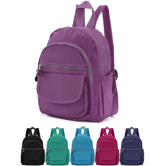 LAVA Mini Backpack Purse for Women, Lightweight Waterproof Nylon Travel Daypack(Purple)