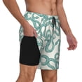 thumbnail image 3 of Picia Hand Drawn Snake pattern Mens Swim Trunks with Compression Liner Stretch Beach Shorts Quick Dry with Zipper Pockets No-Chafing Board Shorts-Small, 3 of 9