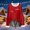 thumbnail image 6 of Craaazy Christmas Womens Shirts Fleece Crew Neck Long Sleeve Womens Tops Christmas Prints Loose Pullover Gifts for Women, 6 of 6