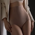 thumbnail image 2 of yunLCZ Women's Cotton Underwear High Waist Large Size High Waist Seamless Ice Silk Shaping Pants For Women Wasit Hipster Brief Panties for Ladies, 2 of 3