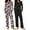 Black/Flower, variant on 2 Pack Women's Pajama Set Long Sleeve Top with Jogger Pants Lounge Sets Sleepwear Loungewear with Pockets