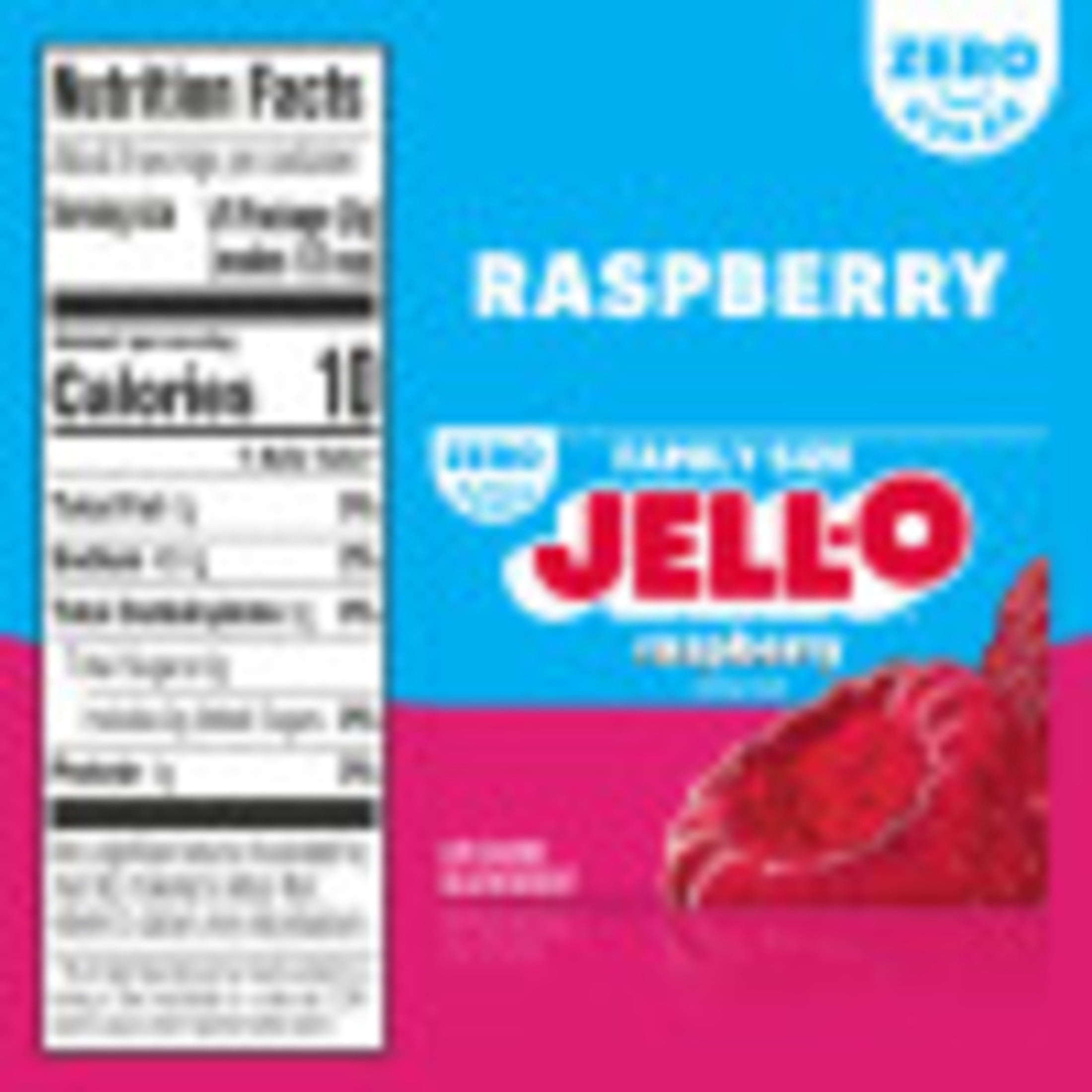 (3 pack) Jell-O Raspberry Zero Sugar Gelatin Dessert Mix, Family Size, 0.6 oz Box