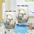 thumbnail image 4 of Easter Egg Saint Bernard Bunny Ear Welcome Spring Truck 12oz Stainless Steel Wine Tumbler Insulated Cup with Lid St Dog Lover - 12002, 4 of 5