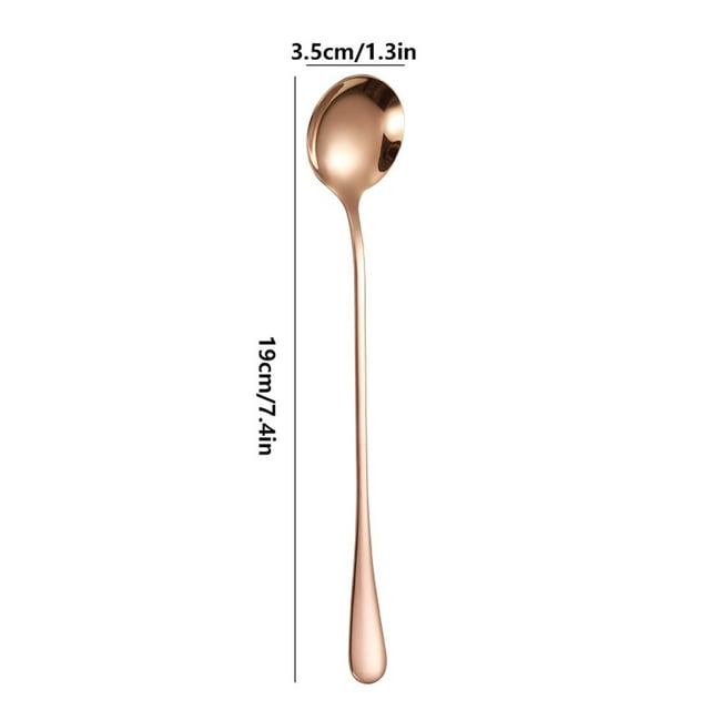 Ice Cream Spoon,Ice Cream Spoons Long Handle Stainless Steel Mixing Spoon Coffee Spoon Ice Cream Spoon Ice Tip Round Spoon Coffee Ice Cream,Long Handle Spoon,Stainless Steel Spoon