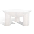 thumbnail image 6 of SAFAVIEH Couture Calhoun Contemporary Round Mango Wood Coffee Table, White Wash, 6 of 11